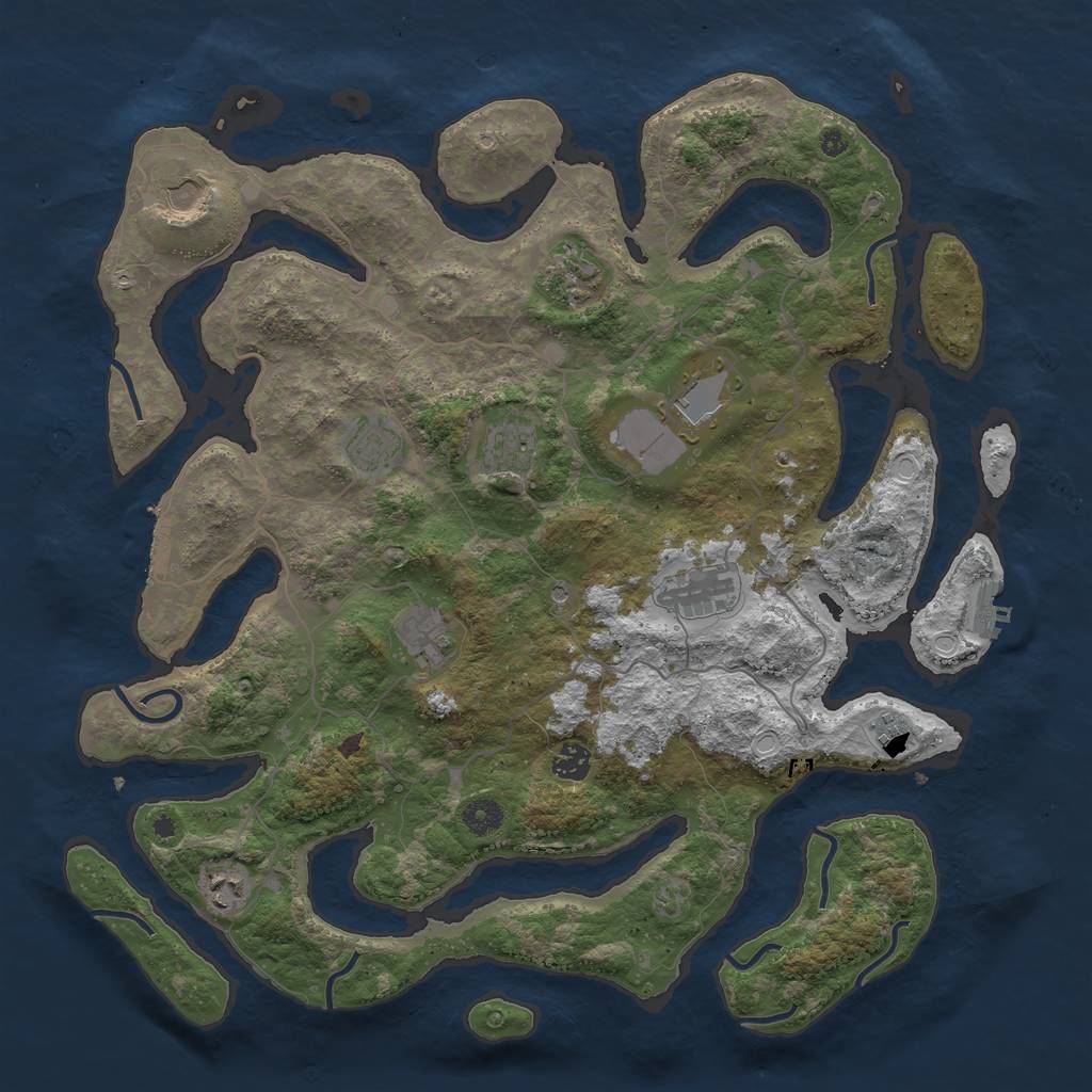 Rust Map: Procedural Map, Size: 4250, Seed: 1576420001, 21 Monuments