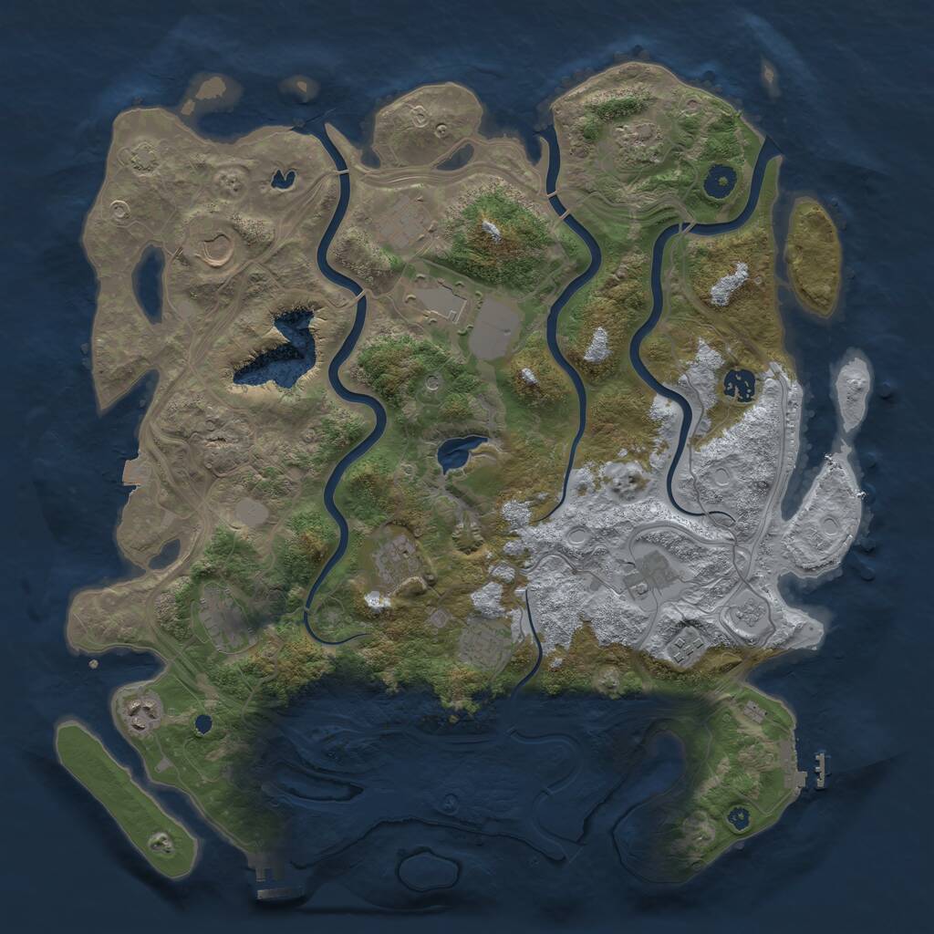 Rust Map: Procedural Map, Size: 4250, Seed: 1576420001, 17 Monuments