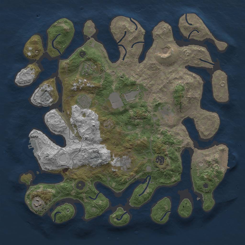 Rust Map: Procedural Map, Size: 4000, Seed: 59135981, 20 Monuments