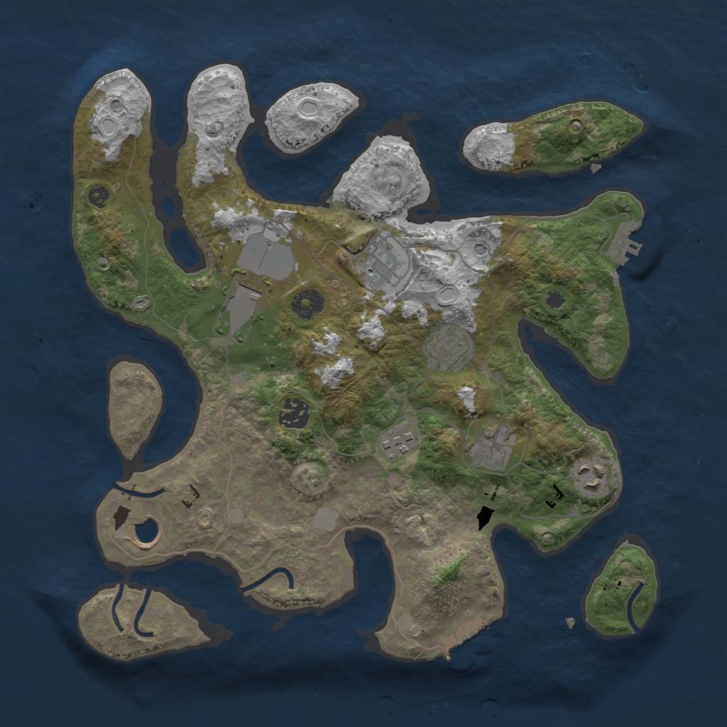 Rust Map: Procedural Map, Size: 3500, Seed: 19821, 16 Monuments