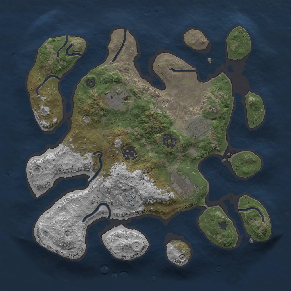 Rust Map: Procedural Map, Size: 3000, Seed: 1960504868, 14 Monuments