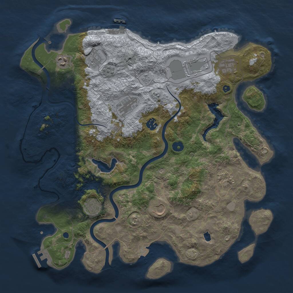 Rust Map: Procedural Map, Size: 4000, Seed: 18814, 16 Monuments