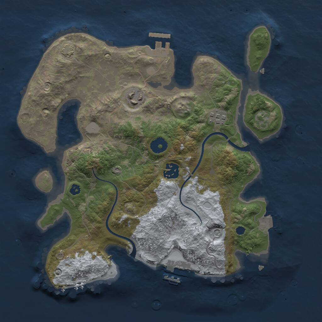 Rust Map: Procedural Map, Size: 3000, Seed: 795687, 8 Monuments