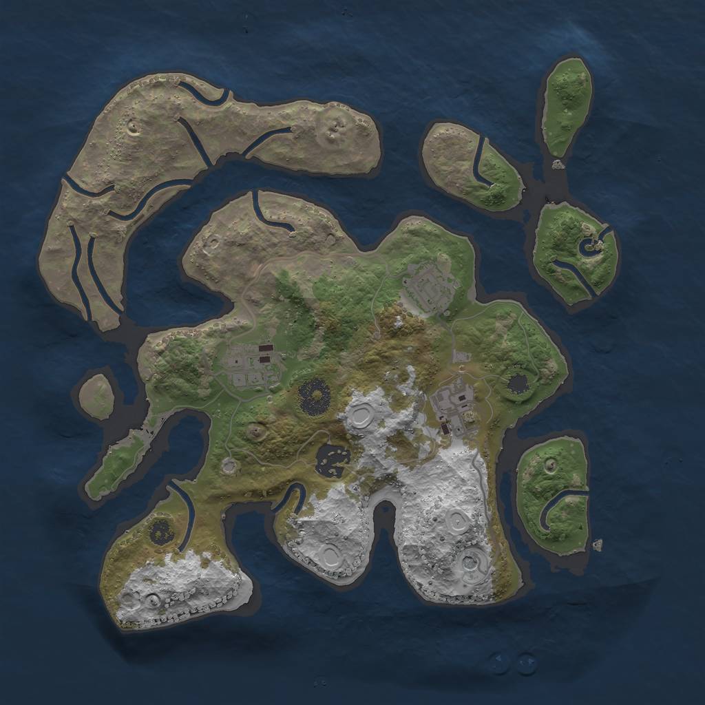 Rust Map: Procedural Map, Size: 3000, Seed: 795687, 13 Monuments