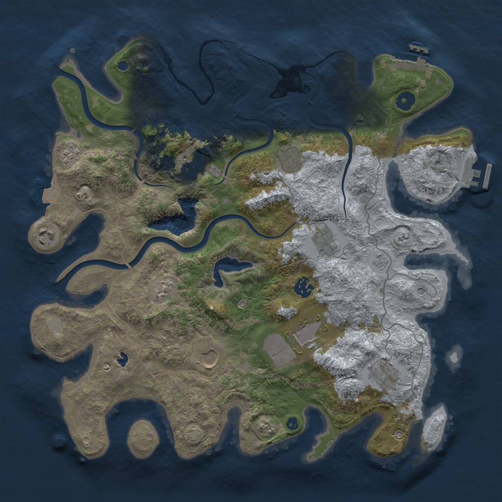 Rust Map: Procedural Map, Size: 4000, Seed: 723664591, 15 Monuments
