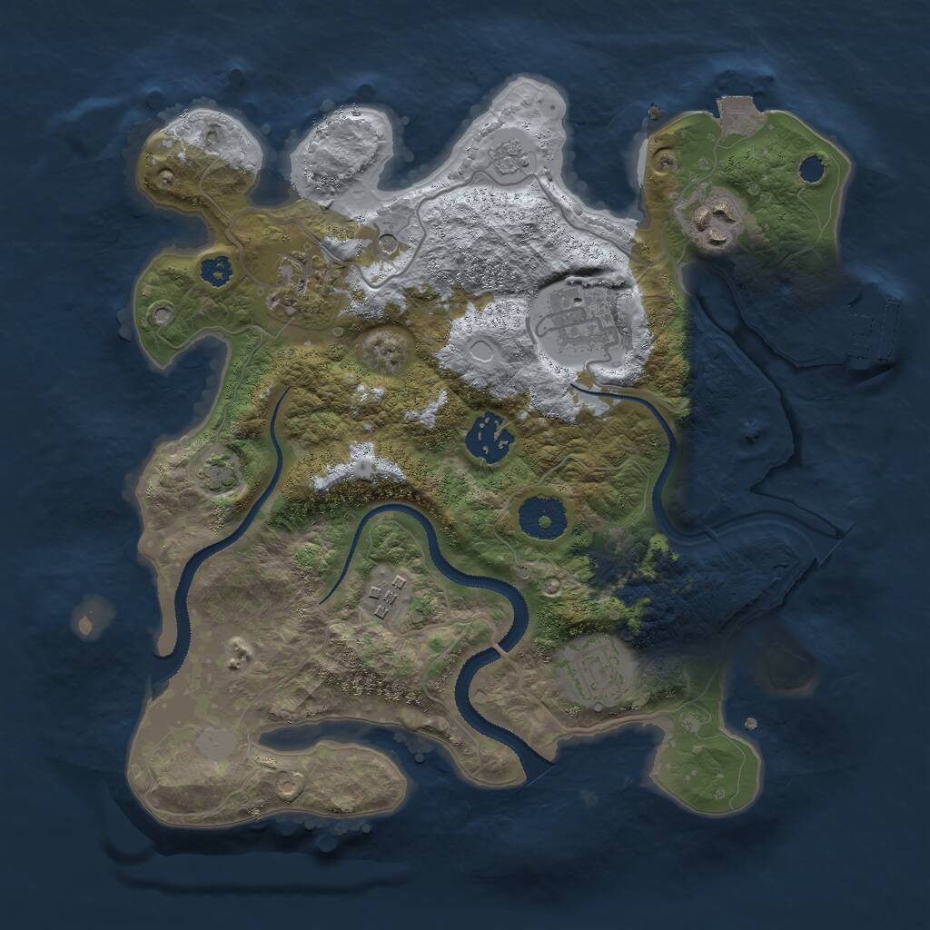 Rust Map: Procedural Map, Size: 3000, Seed: 321731887, 11 Monuments