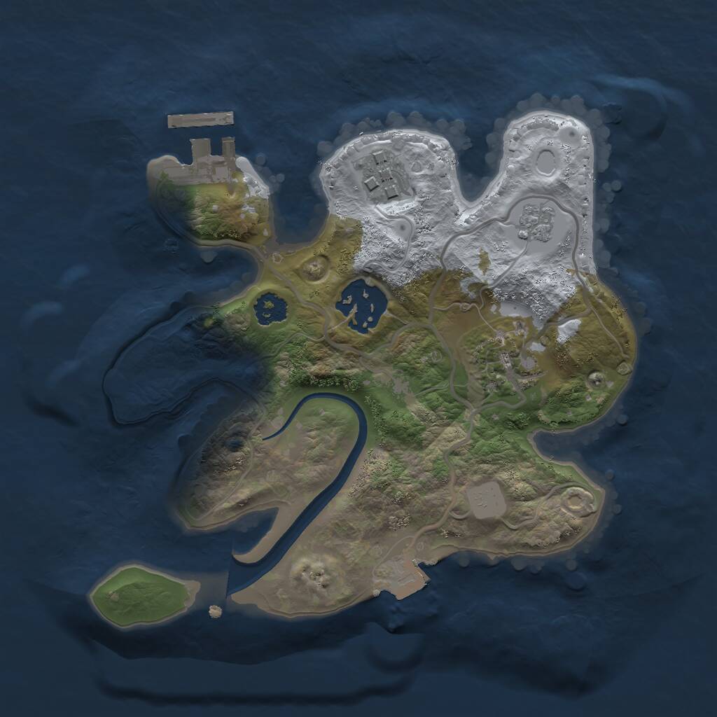 Rust Map: Procedural Map, Size: 2200, Seed: 8976, 6 Monuments