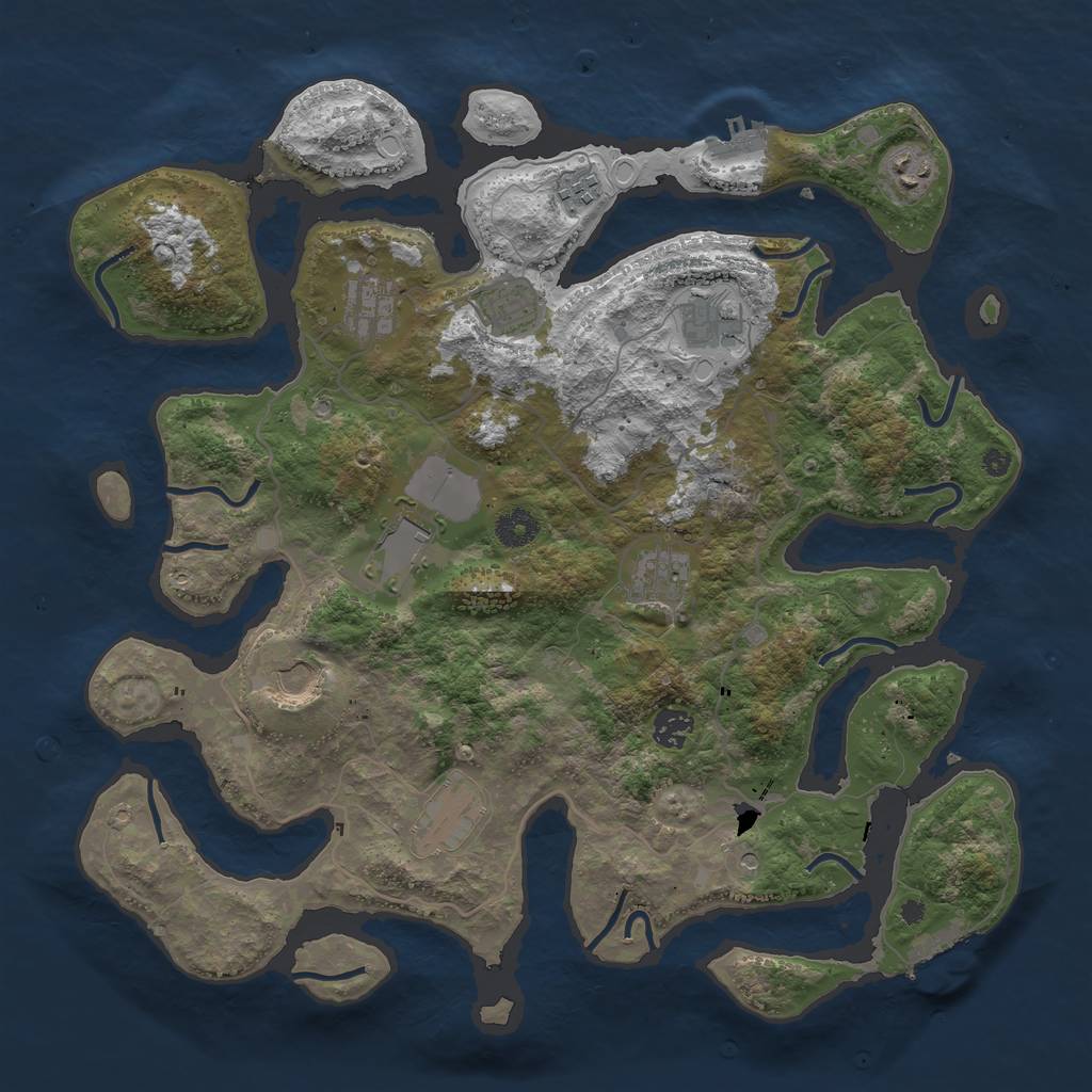 Rust Map: Procedural Map, Size: 4000, Seed: 580681244, 21 Monuments