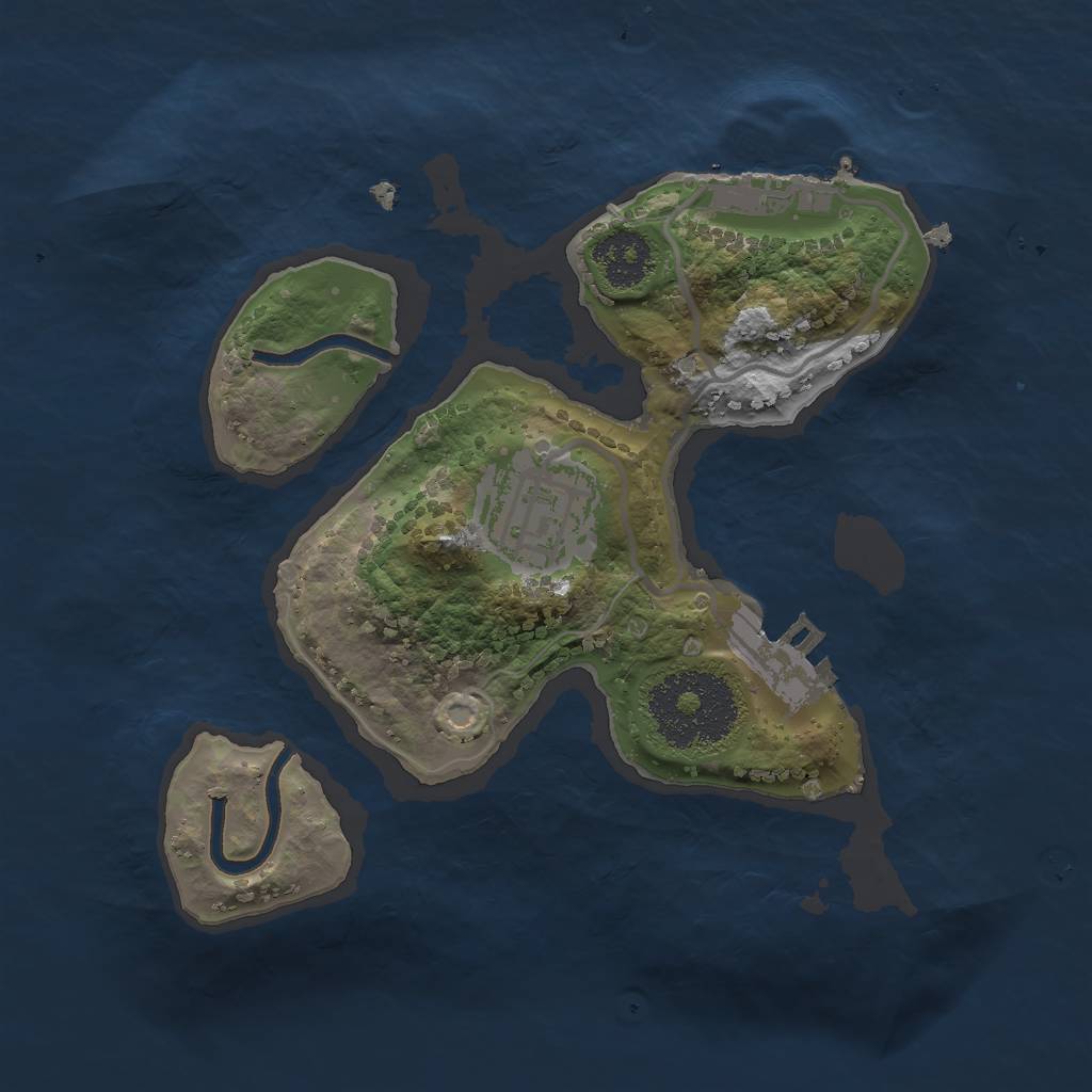 Rust Map: Procedural Map, Size: 2000, Seed: 2545, 10 Monuments