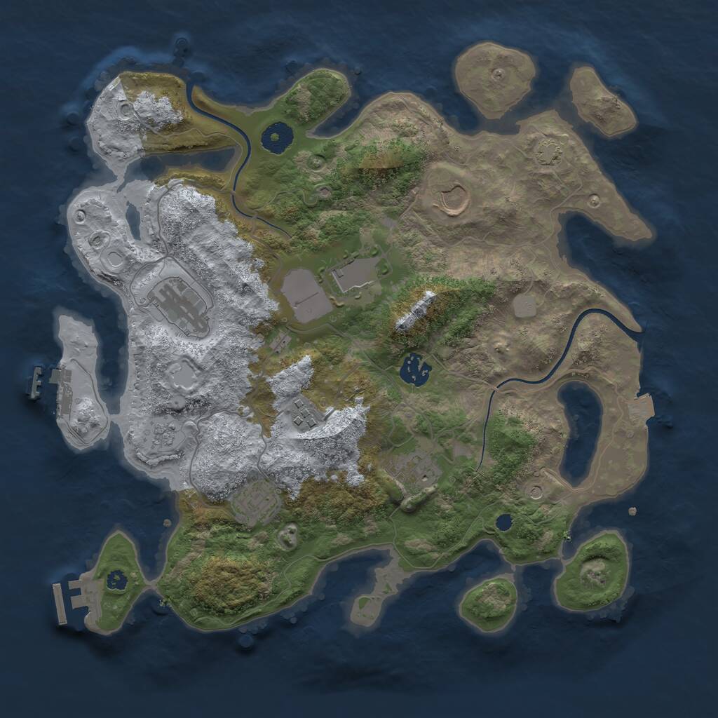 Rust Map: Procedural Map, Size: 3500, Seed: 78999178, 13 Monuments
