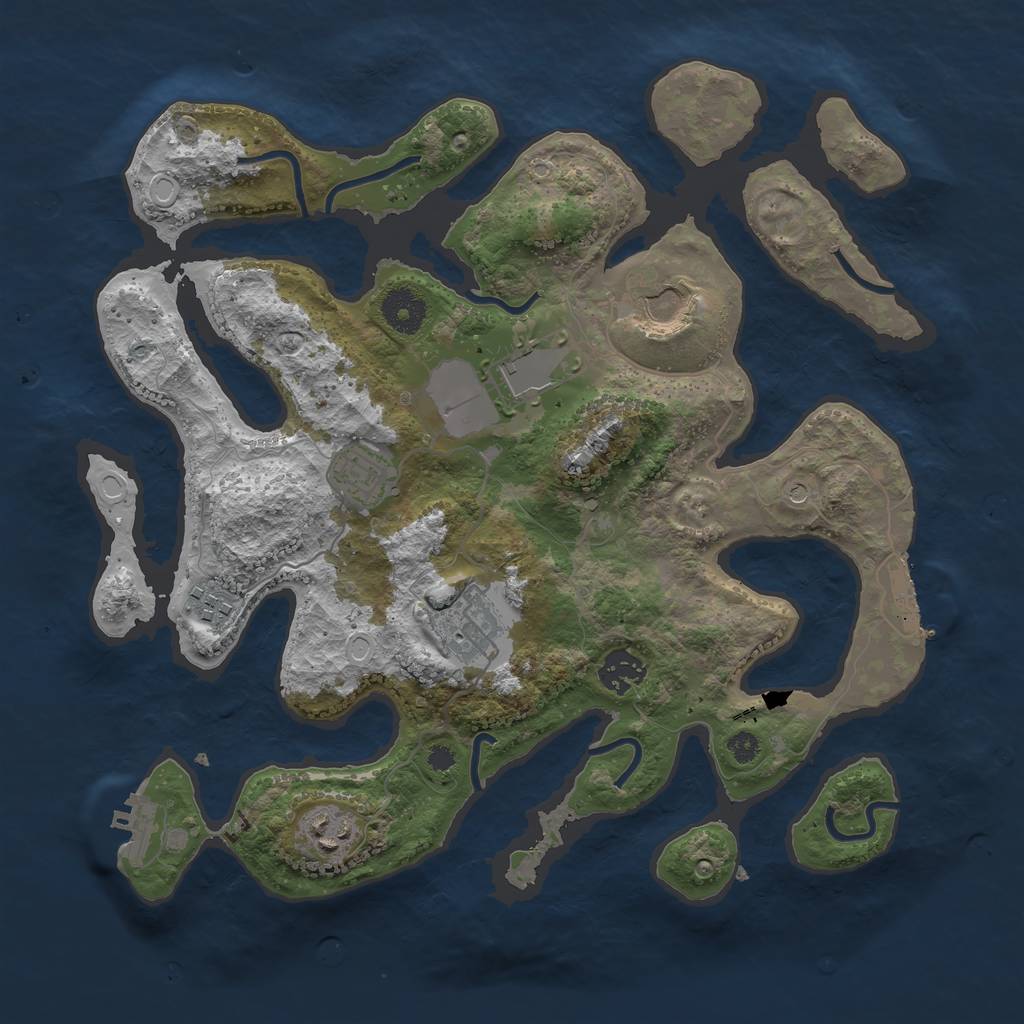 Rust Map: Procedural Map, Size: 3500, Seed: 78999178, 18 Monuments