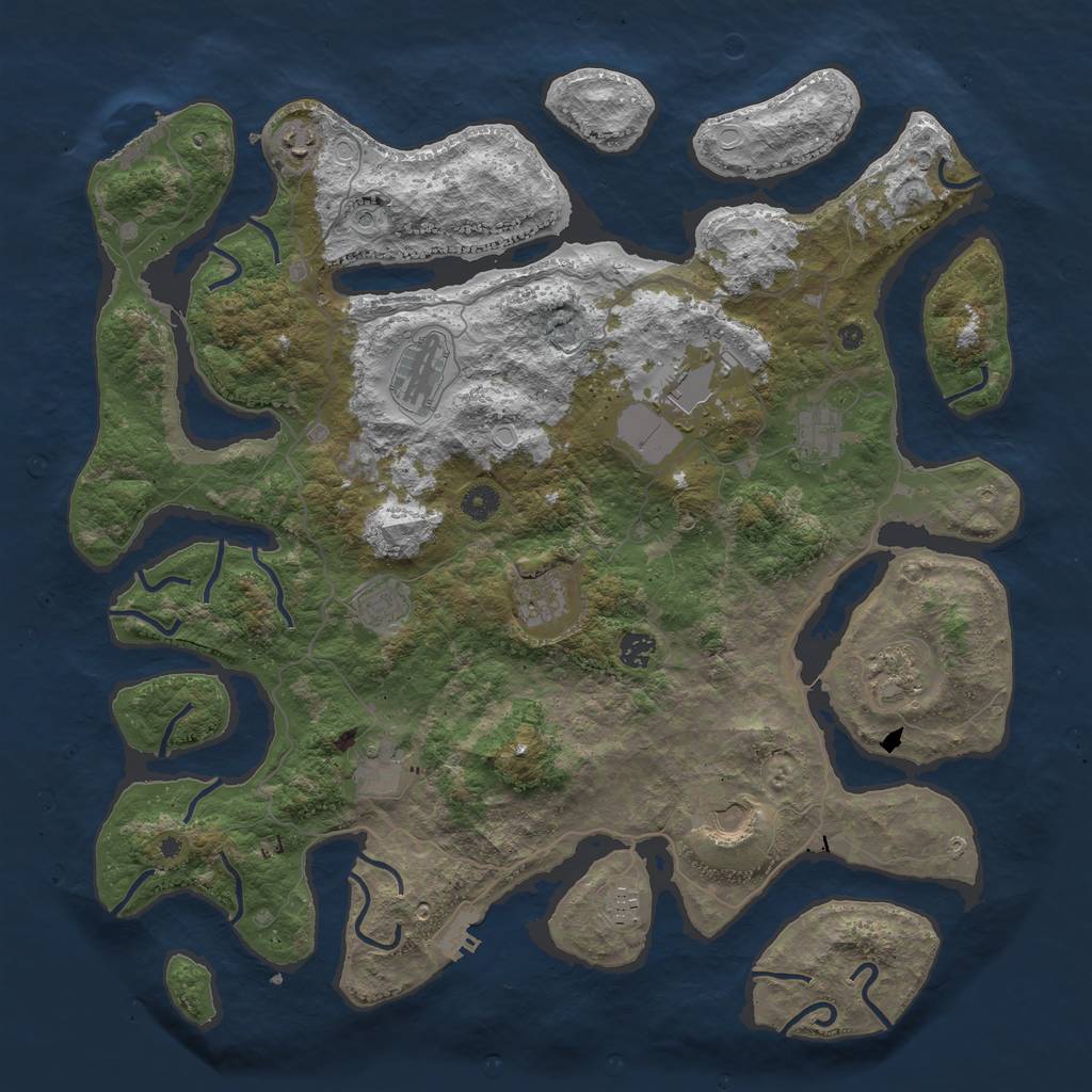 Rust Map: Procedural Map, Size: 4500, Seed: 75171200, 22 Monuments