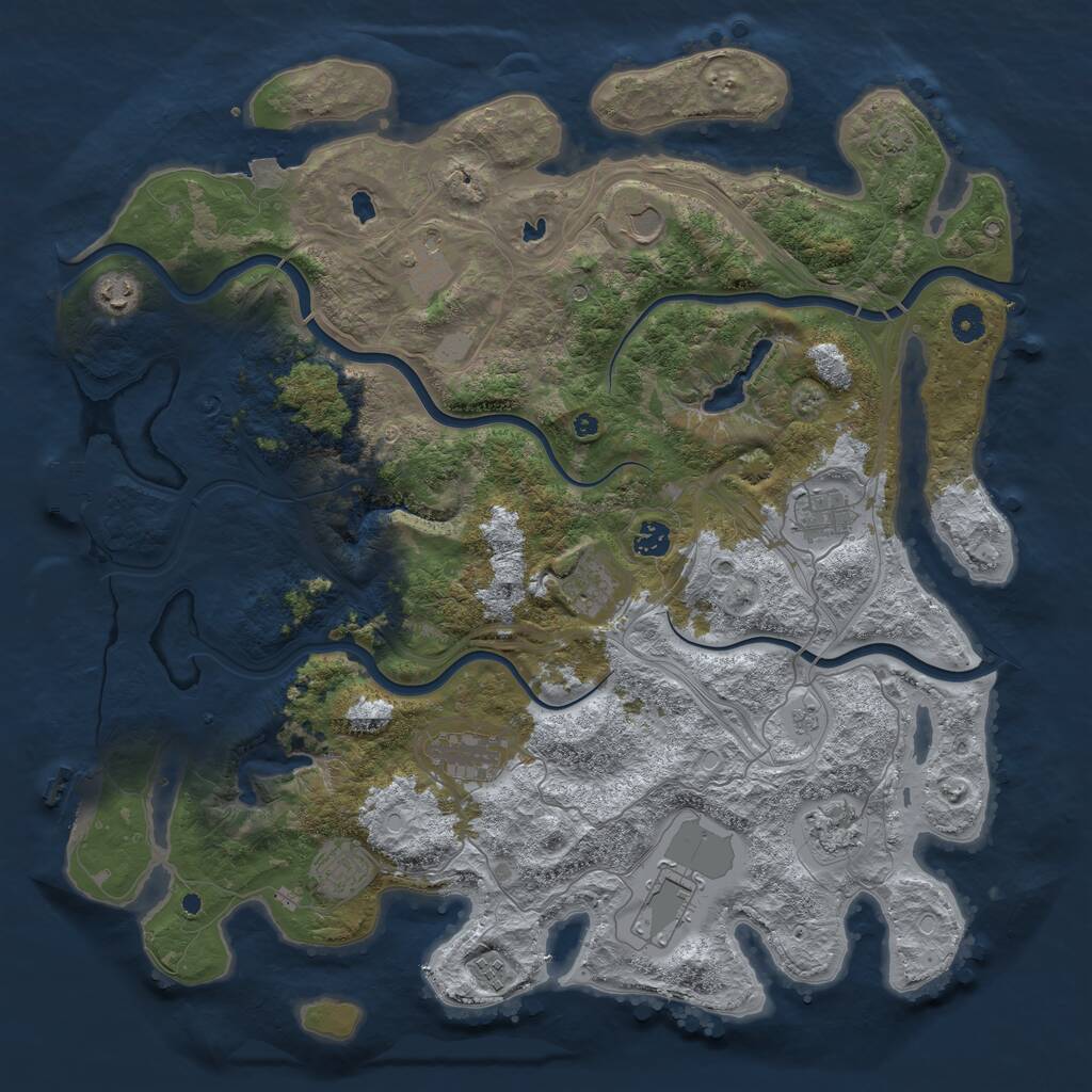 Rust Map: Procedural Map, Size: 4500, Seed: 1565181550, 17 Monuments
