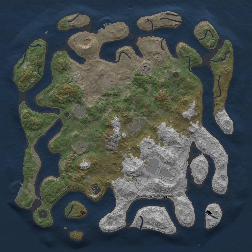 Rust Map: Procedural Map, Size: 4500, Seed: 1565181550, 20 Monuments