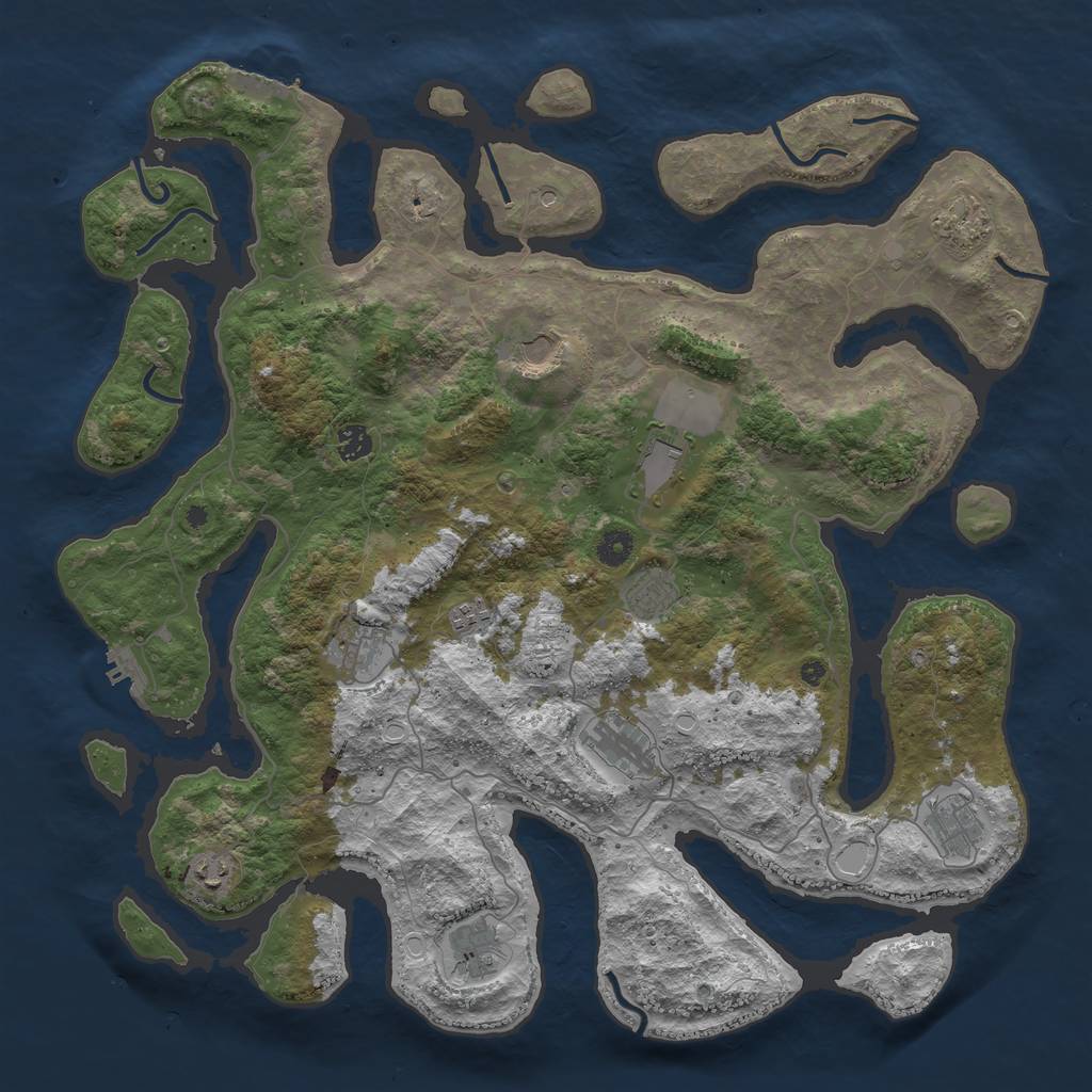 Rust Map: Procedural Map, Size: 4500, Seed: 29764255, 22 Monuments