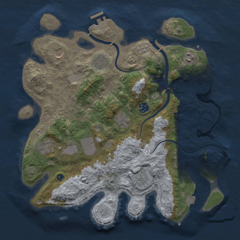 Rust Map: Procedural Map, Size: 3500, Seed: 11311444, 14 Monuments