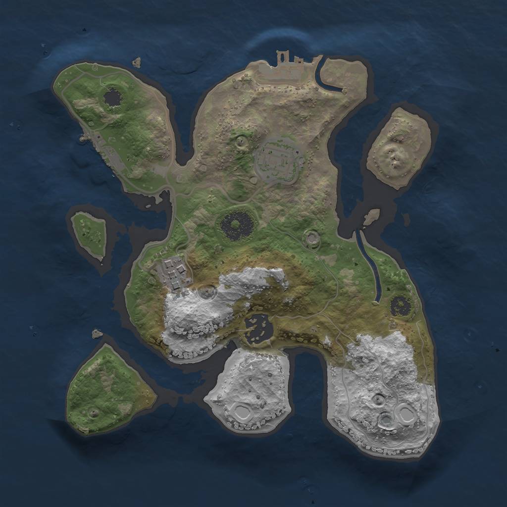 Rust Map: Procedural Map, Size: 2500, Seed: 29764255, 13 Monuments