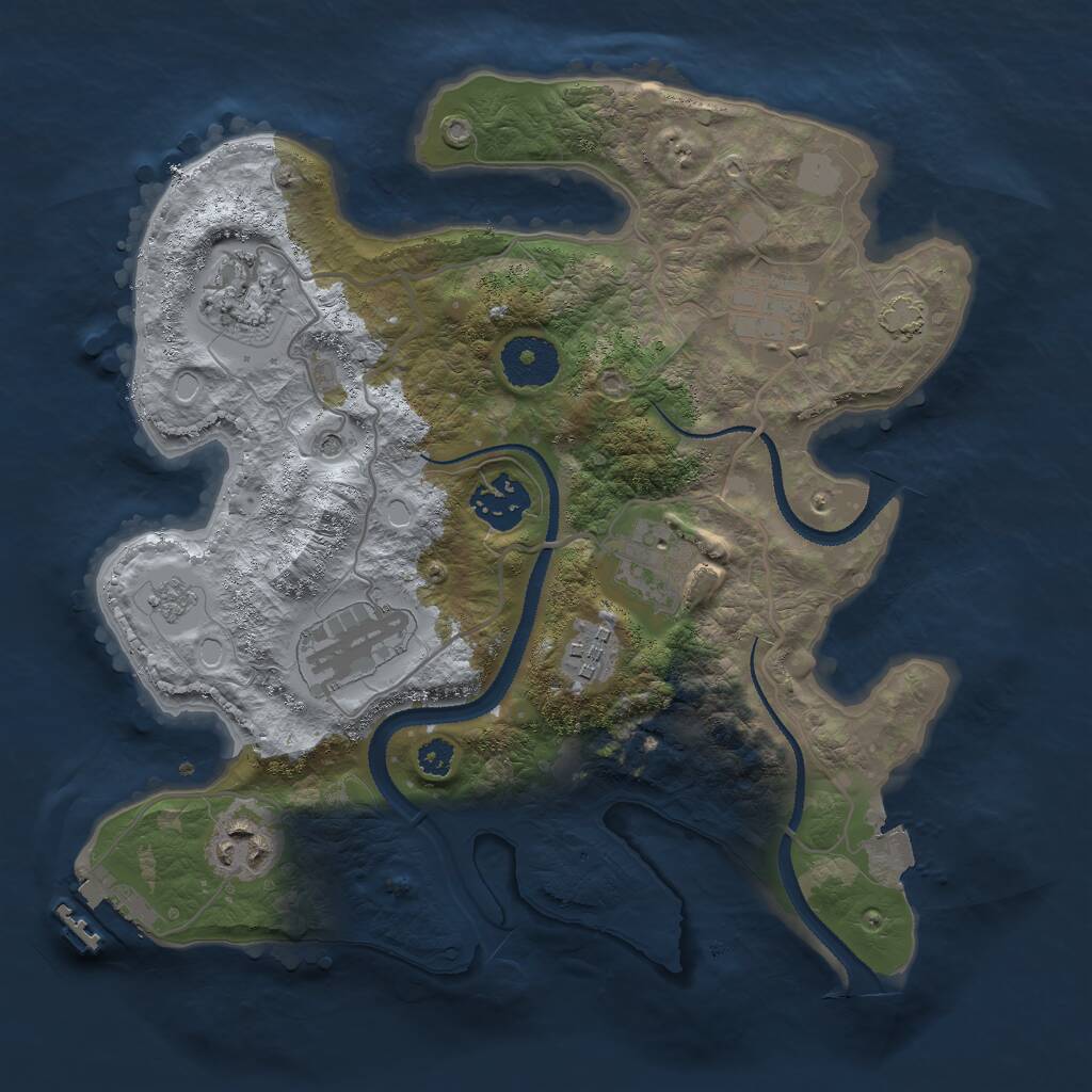 Rust Map: Procedural Map, Size: 3000, Seed: 6747437, 12 Monuments