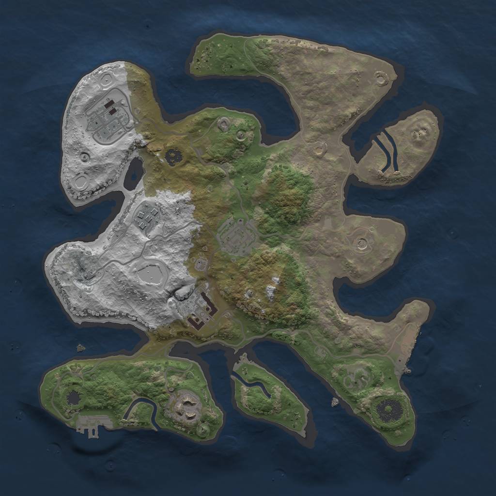 Rust Map: Procedural Map, Size: 3000, Seed: 6747437, 16 Monuments