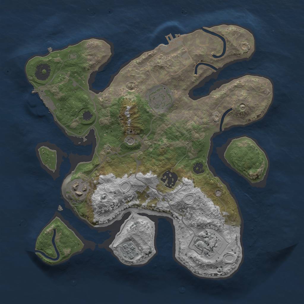 Rust Map: Procedural Map, Size: 2800, Seed: 29764255, 16 Monuments