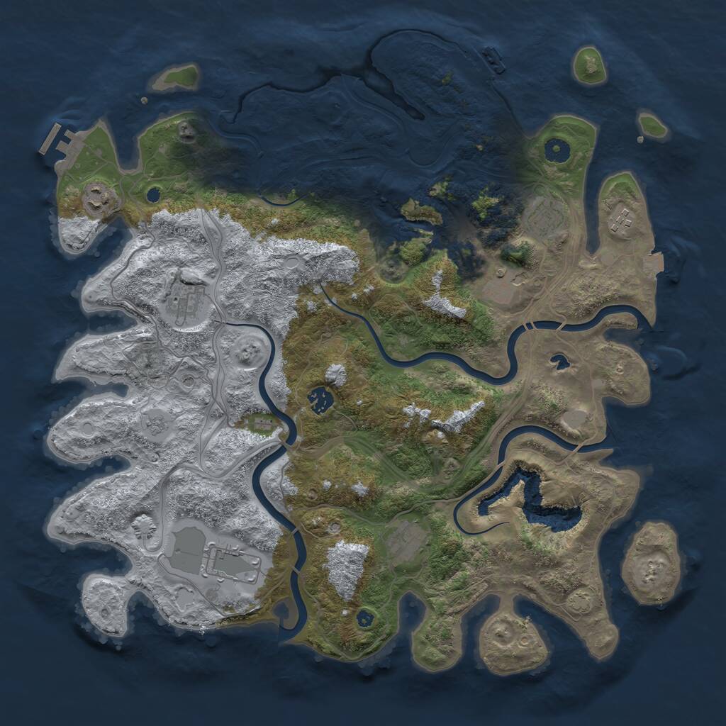 Rust Map: Procedural Map, Size: 4300, Seed: 1719954077, 14 Monuments