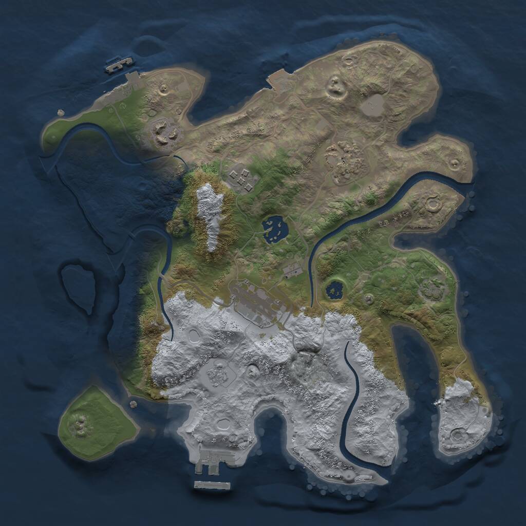 Rust Map: Procedural Map, Size: 2950, Seed: 29764255, 10 Monuments