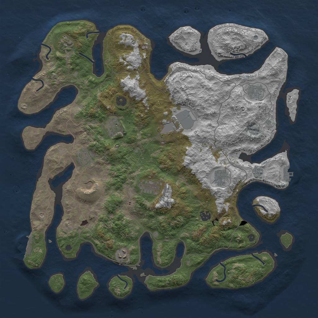 Rust Map: Procedural Map, Size: 4500, Seed: 557469, 22 Monuments