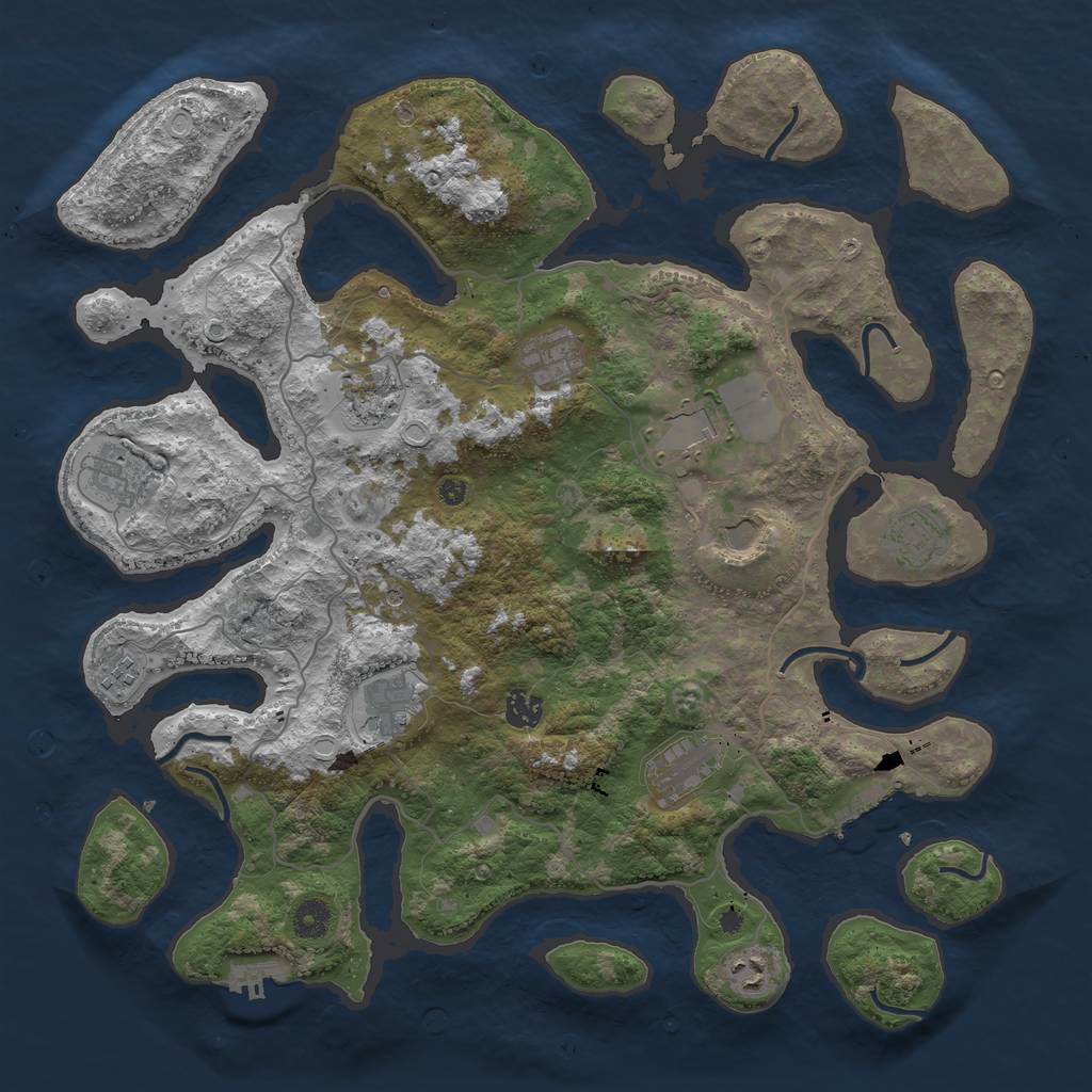 Rust Map: Procedural Map, Size: 4200, Seed: 234399552, 22 Monuments