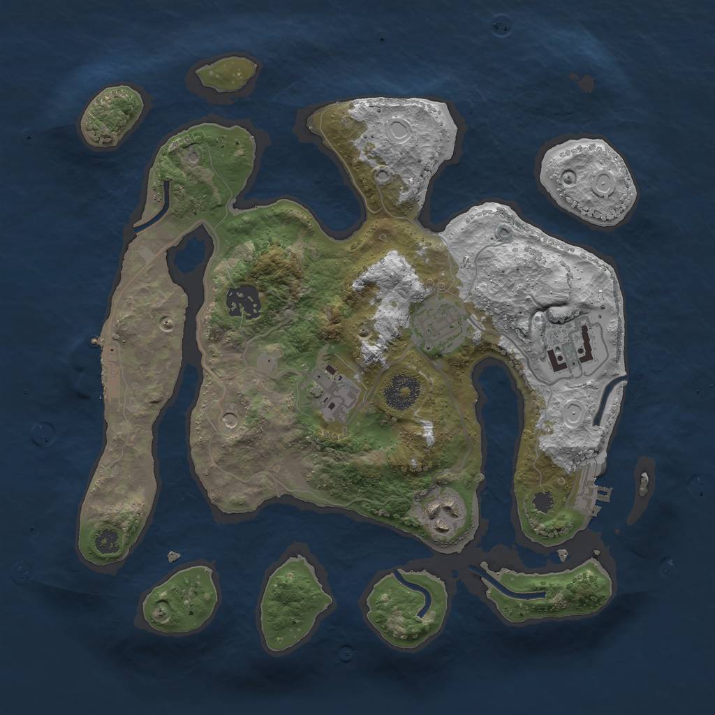 Rust Map: Procedural Map, Size: 2999, Seed: 557469, 16 Monuments