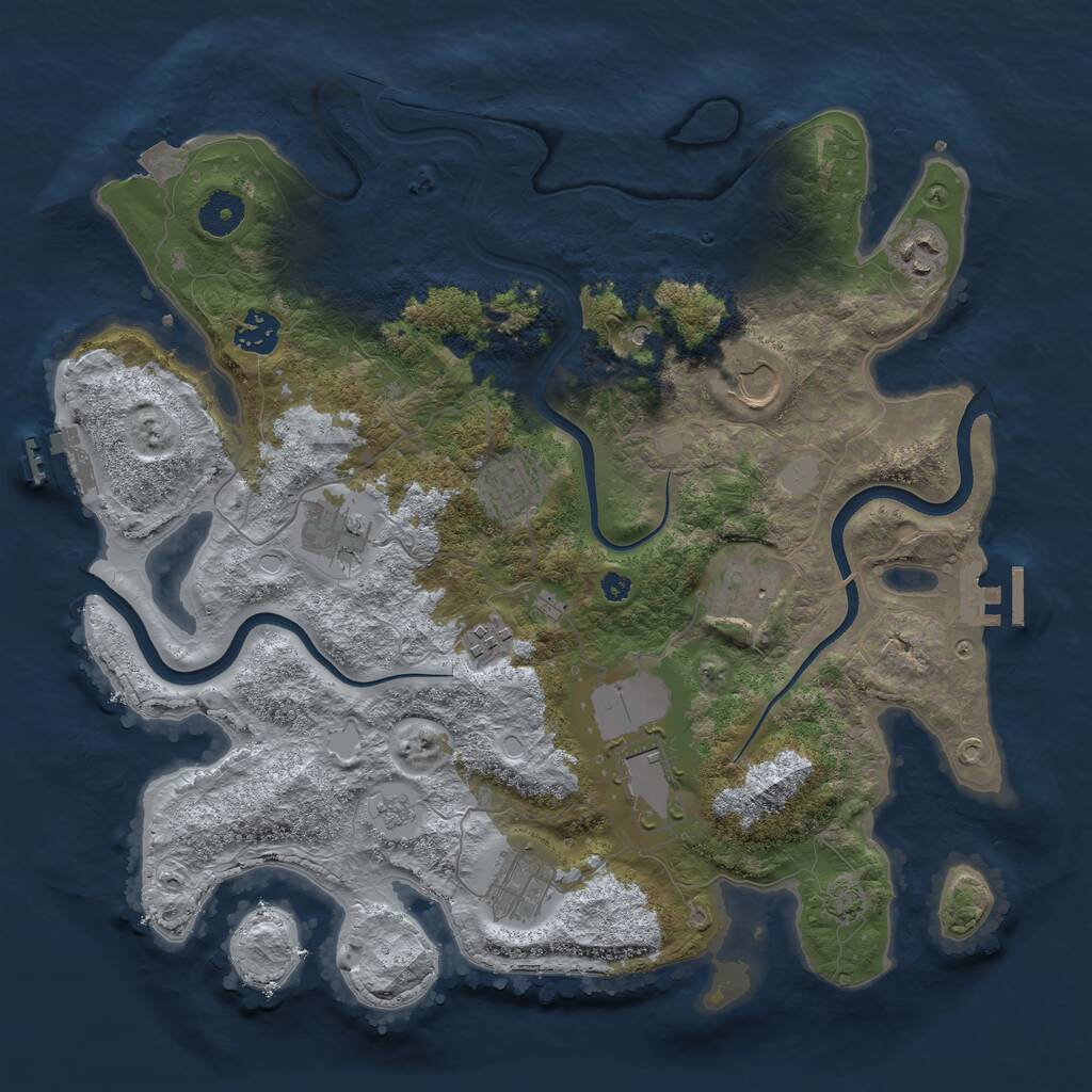 Rust Map: Procedural Map, Size: 3700, Seed: 499792210, 15 Monuments