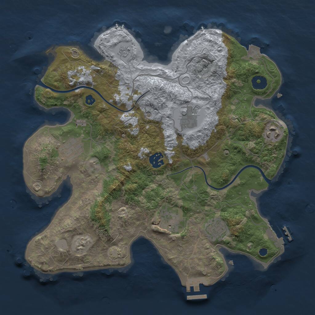 Rust Map: Procedural Map, Size: 3200, Seed: 97011550, 12 Monuments