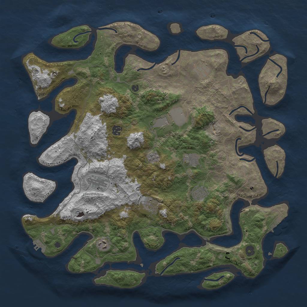 Rust Map: Procedural Map, Size: 4500, Seed: 4567349, 20 Monuments