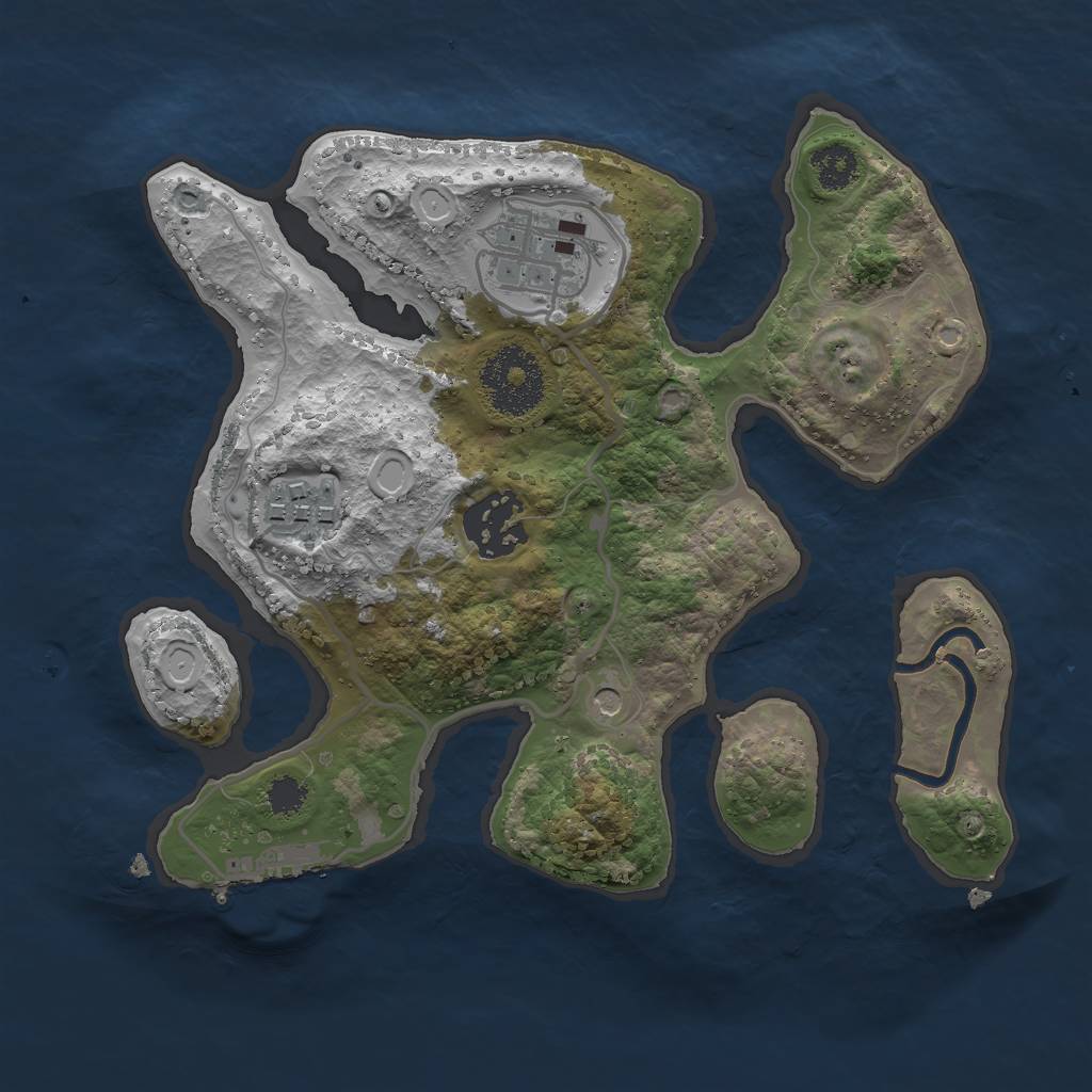 Rust Map: Procedural Map, Size: 2500, Seed: 712, 13 Monuments