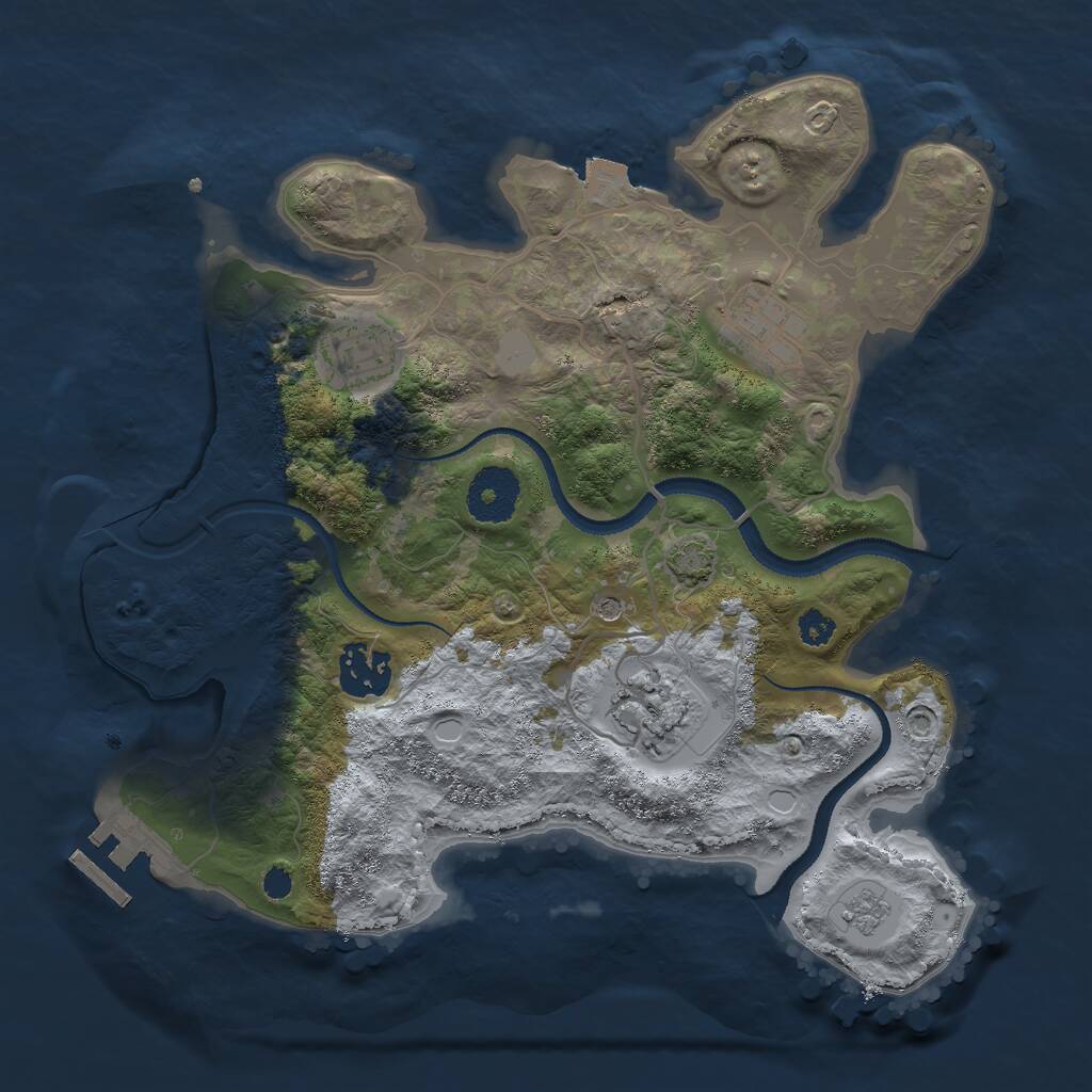 Rust Map: Procedural Map, Size: 3000, Seed: 1472312815, 9 Monuments