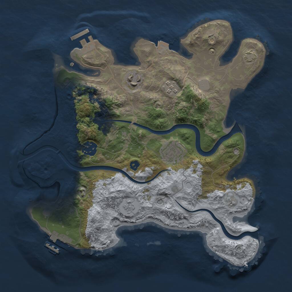 Rust Map: Procedural Map, Size: 3000, Seed: 1472312815, 10 Monuments