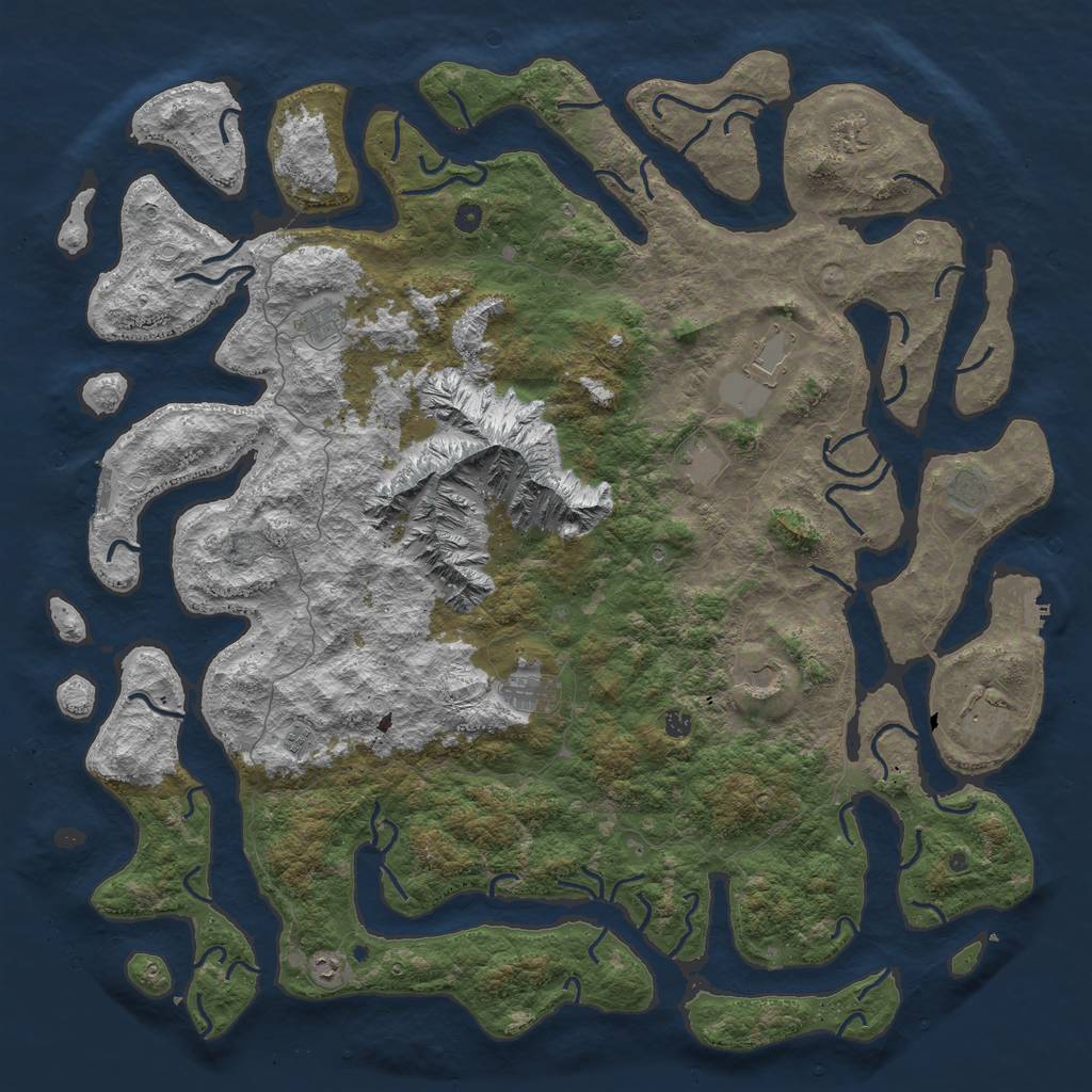 Rust Map: Procedural Map, Size: 6000, Seed: 1977580728, 22 Monuments