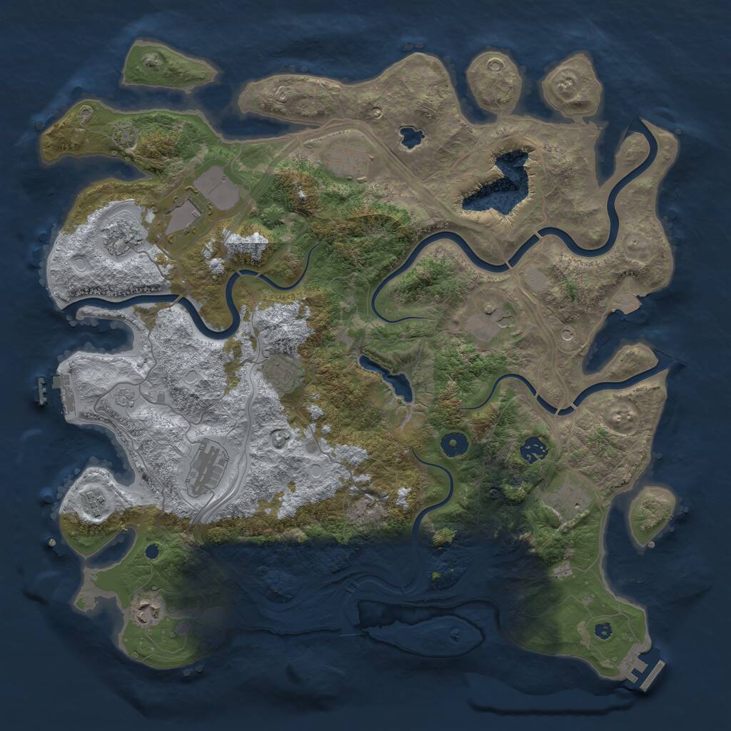 Rust Map: Procedural Map, Size: 4250, Seed: 105681, 16 Monuments