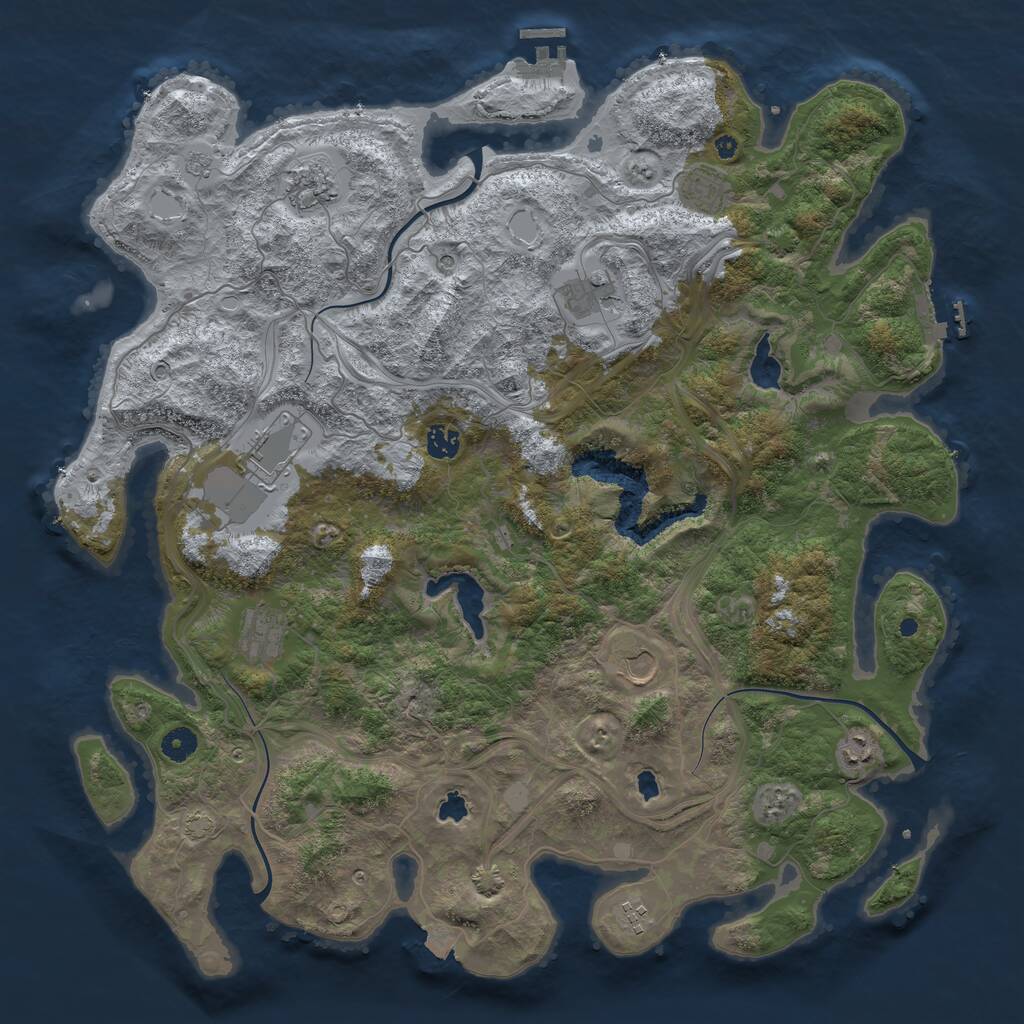 Rust Map: Procedural Map, Size: 4500, Seed: 1458692758, 15 Monuments