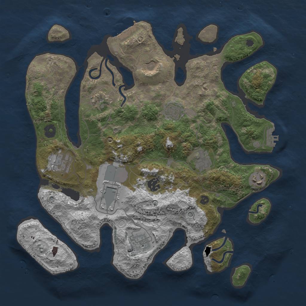 Rust Map: Procedural Map, Size: 3554, Seed: 13827, 20 Monuments