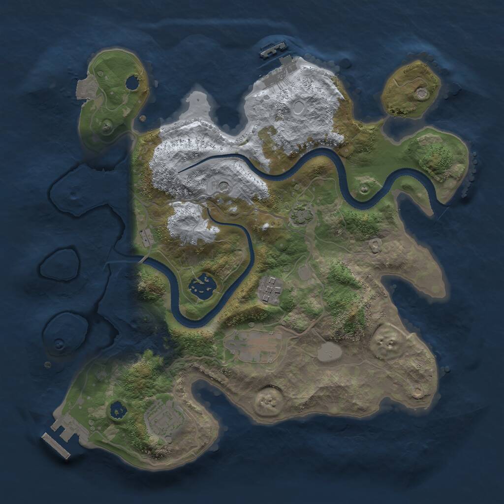 Rust Map: Procedural Map, Size: 3000, Seed: 428232821, 9 Monuments