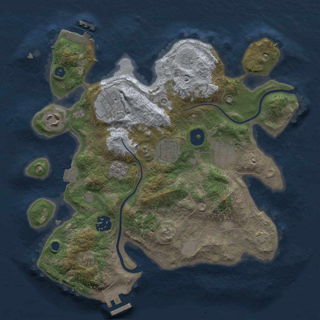 Rust Map: Procedural Map, Size: 3000, Seed: 428232821, 12 Monuments