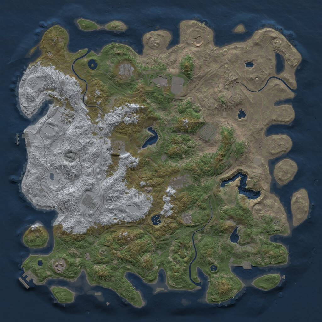 Rust Map: Procedural Map, Size: 4850, Seed: 806, 17 Monuments