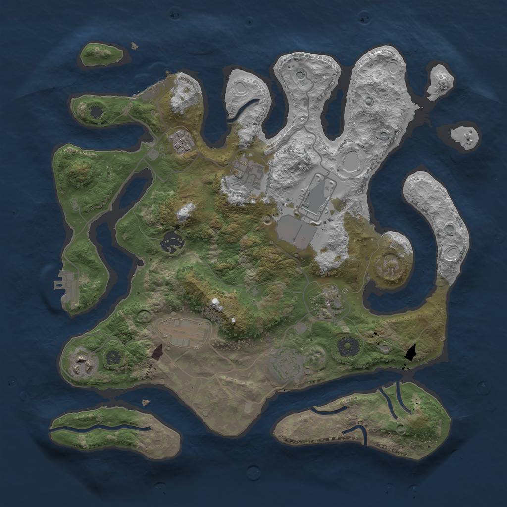 Rust Map: Procedural Map, Size: 3500, Seed: 1000514, 19 Monuments