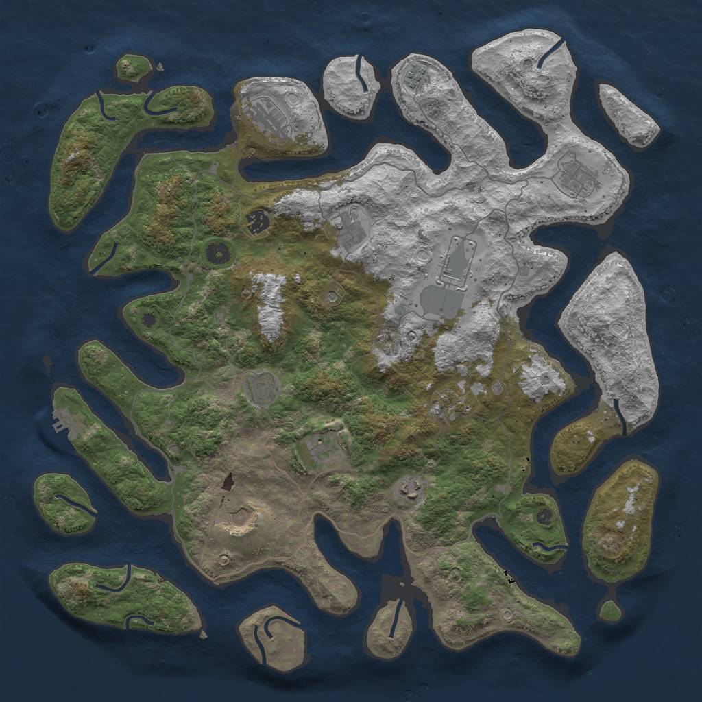 Rust Map: Procedural Map, Size: 4500, Seed: 1325234123, 21 Monuments