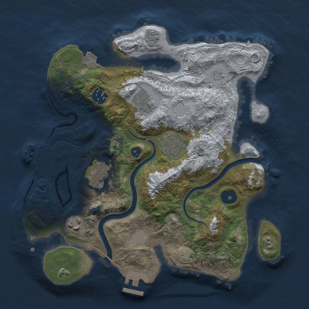 Rust Map: Procedural Map, Size: 3000, Seed: 1025576472, 12 Monuments