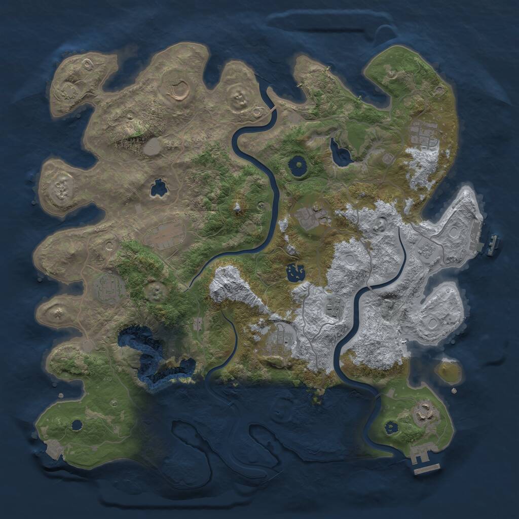 Rust Map: Procedural Map, Size: 4000, Seed: 485422448, 15 Monuments