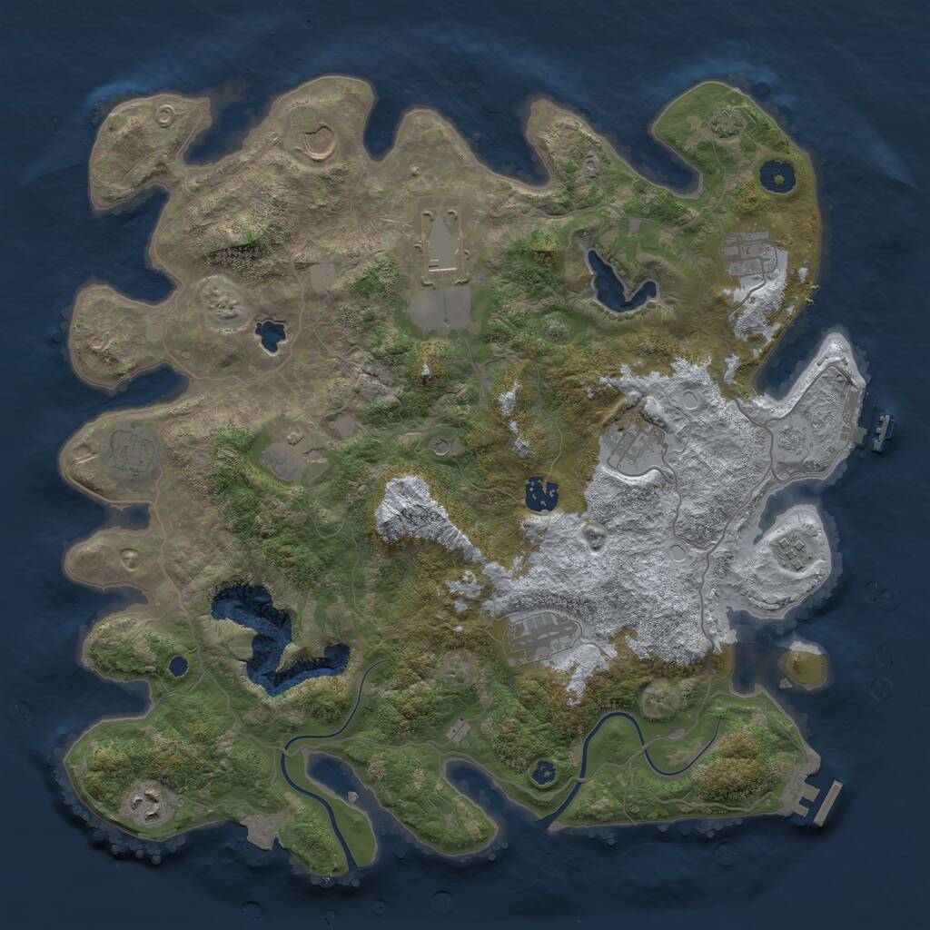 Rust Map: Procedural Map, Size: 4000, Seed: 485422448, 16 Monuments