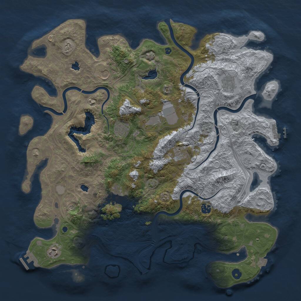 Rust Map: Procedural Map, Size: 4500, Seed: 1467843, 15 Monuments
