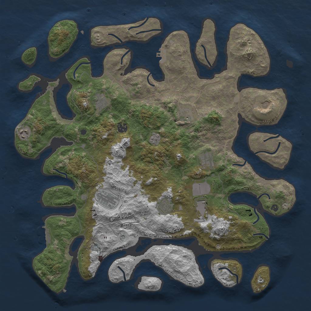 Rust Map: Procedural Map, Size: 4500, Seed: 87878787, 21 Monuments