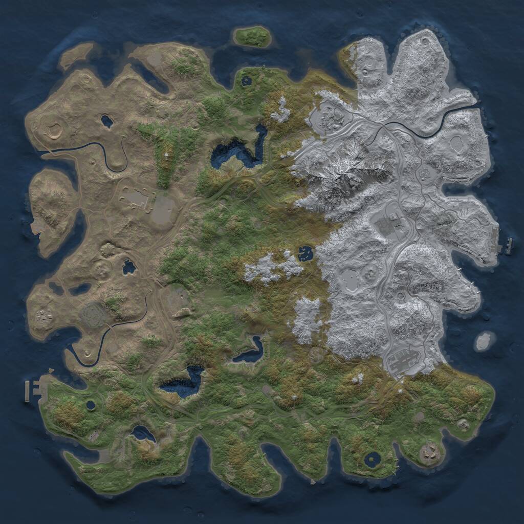 Rust Map: Procedural Map, Size: 5000, Seed: 18765428, 16 Monuments